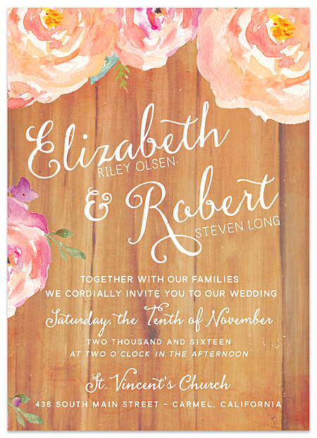 Rustic Rose Invitation