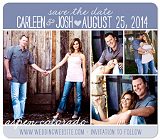 "2-Tone 4-Photo Heart Collageh" Save the Date Card