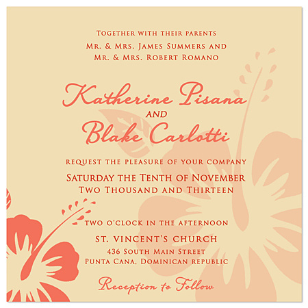 "Hibiscus Flower" Wedding Invitations