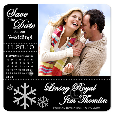Winter Snowflake Calendar Save the Date Magnet